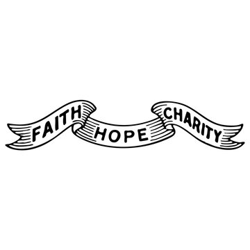 Faith Hope Charity Banner Illustration PNG