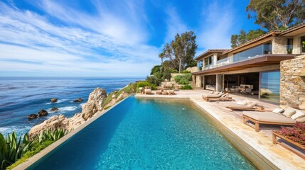 Stunning oceanfront home with infinity pool and deck
