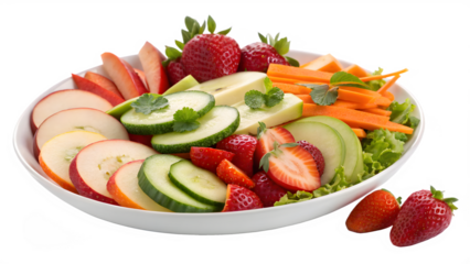 Vibrant Fresh Fruit and Vegetable Salad Bowl