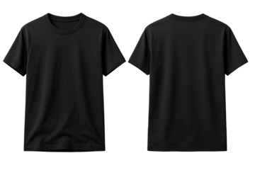 Black t shirt mockup front and back view