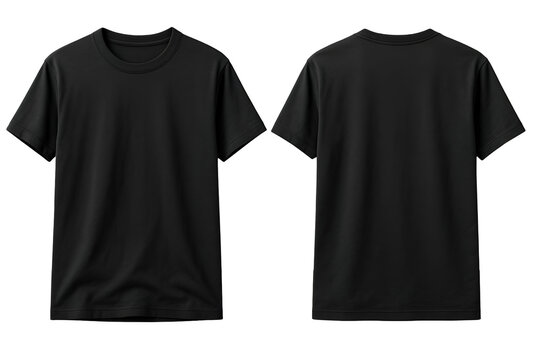 Black t shirt mockup front and back view