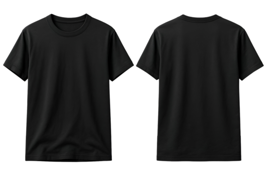 Black t shirt mockup front and back view