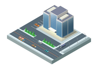Isometric modern building