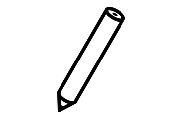Obraz premium 鉛筆アイコン – 書く・描くを表すシンプルな円形ラインデザイン