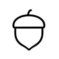 Minimalist Line Drawing Acorn Fruit with Cap Isolated Sign Symbol