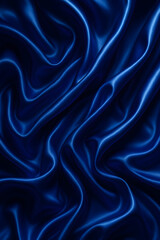 Fototapeta premium A luxurious, flowing blue satin fabric creates elegant drapes and subtle highlights, perfect for a sophisticated background