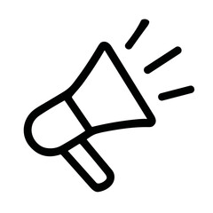 Simple Line Art Megaphone Announcement Icon Symbol Sign Graphic Element