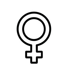 Simple Line Drawing Female Gender Symbol Sign Icon Illustration