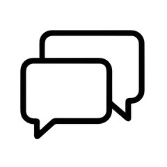 Naklejka premium Minimalist Outline Two Speech Bubble Communication Conversation Sign Icon