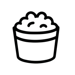 Simple Handdrawn Bowl of Mashed Potato Culinary Food Icon