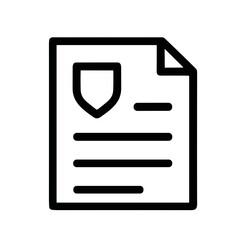 Fototapeta premium Simple Outline Document Shield Graphic Protection Security Safety Icon