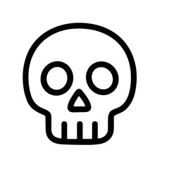 Minimalist Outline Skull Head Skeleton Death Symbol Danger Icon Design