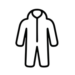 Simple Outline Jumpsuit Protective Clothing Garment Fashion Apparel Line Art