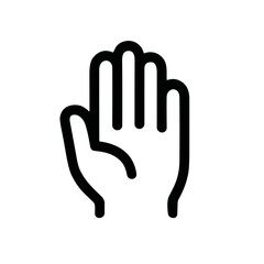 Simple Outline Human Palm Stop Gesture Hand Sign Symbol Icon