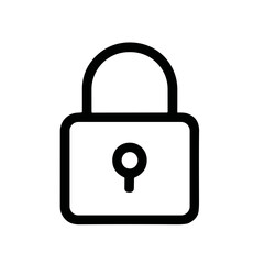 Simple Line Art Lock Security Protection System Access Outline Icon