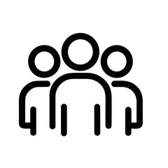 Simple Line Style Group of People User Icon for Social Media
