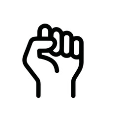 Simple Outline Clenched Fist Hand Sign Gesture Empowerment Symbol Icon