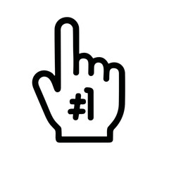 Line Drawing Finger Pointer Hand Number One Gesture Icon Symbol