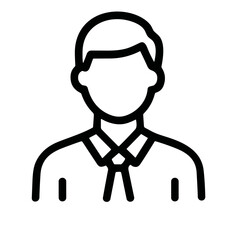 Simple Outline Head and Shoulders Businessman Avatar User Interface Icon