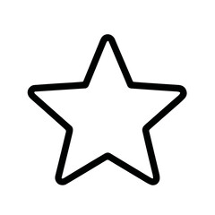 Obraz premium Simple Outline Handdrawn Five Pointed Star Shape Geometric Icon