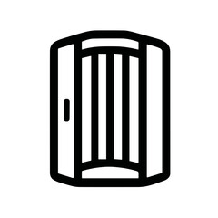 Minimalist Line Style Tanning Bed Booth Salon Spa Equipment Illustration