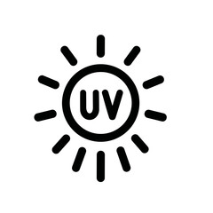 Simple Line Sun UV Protection Symbol Sign Warning Icon