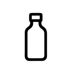 Simple Outline Bottle Line Icon for Liquid Container Product