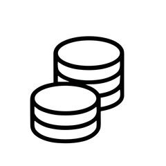 Obraz premium Simple Outline Stacked Coins Currency Minimalist Illustration Line Art Icon