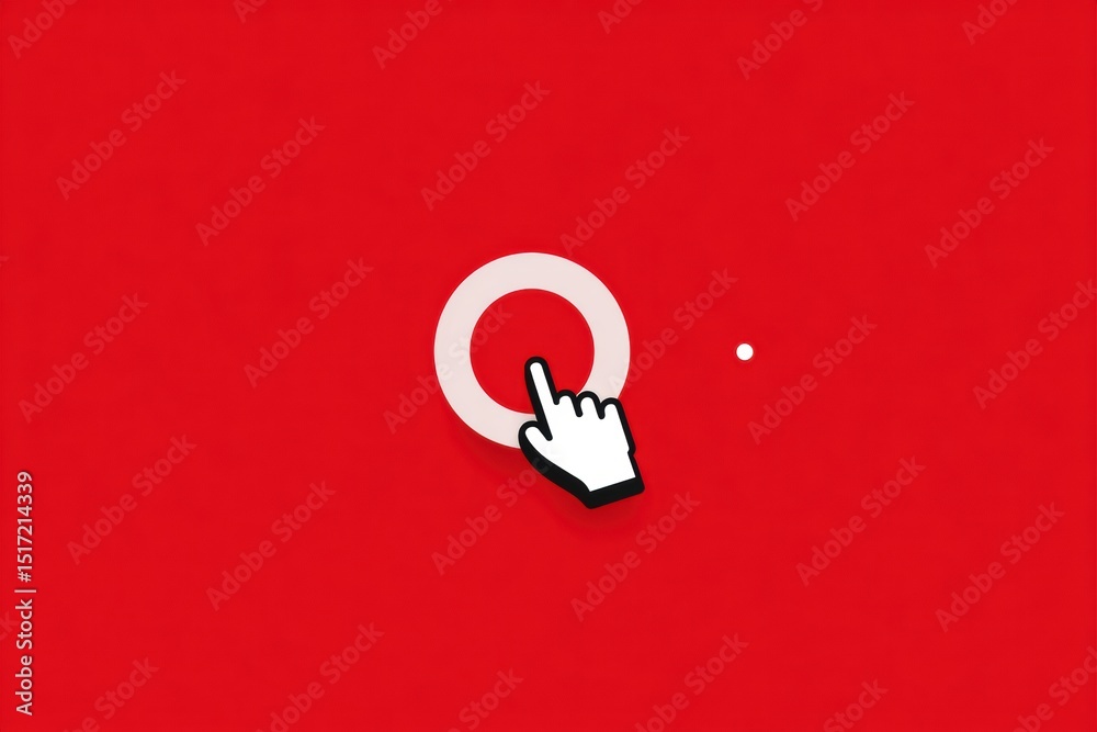 Aufkleber Red Error Button Being Repeatedly Clicked in a Clean Upper Zone With a Minimalist Design Approach