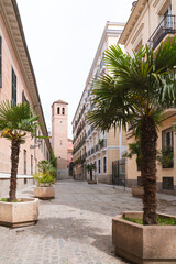Vertical view of old town street 