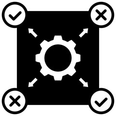 Impact Factor mini illustration glyph icon, use for research and development, education, industry, UI, UX kit, app and web development, digital or print.
