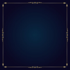 Golden Floral Frame Vector Template