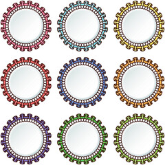 Support Items Fan Goods Medal Can Badge Rosetta Material Frame Colorful / 推し活 メダル 缶バッジ ロゼッタ ロゼット 素材 フレーム カラフル