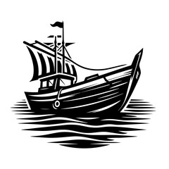 Clean black and white vector silhouette