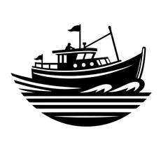 Clean black and white vector silhouette