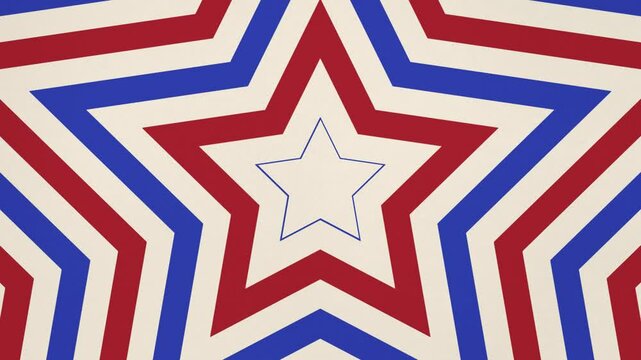 Star line loop animation background American flag retro texture
