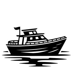 Clean black and white vector silhouette