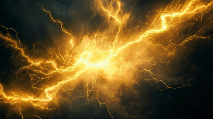 Yellow electricity lightning flash