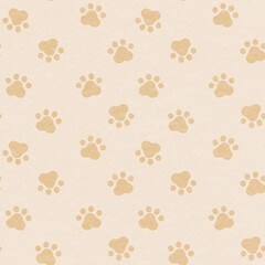 かわいい肉球のシームレス背景パターン