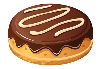 Sweet Chocolate Biscuit Cake Icing - Vector Illustration