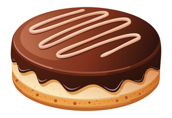 Chocolate Biscuit Cake White Drizzle Topping - Vector Illustration