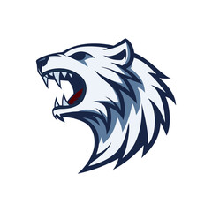 Roaring Polar Bear Head Logo