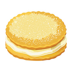  Golden Biscuit Cake with Sugar Sprinkles - Vector Illustration