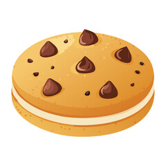 Chocolate Chip Sandwich Biscuit - Vector Illustration
