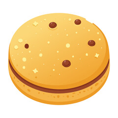 Plain Round Biscuit with Subtle Dots - Vector Illustration