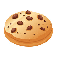 Chocolate Chip Cookie - Vector Illustration