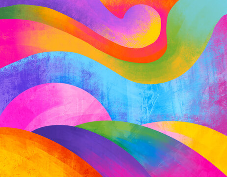 Colorful abstract waves create vibrant patterns on background