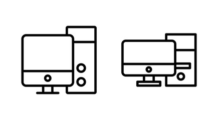 Computer icon vector. computer monitor sign and symbol