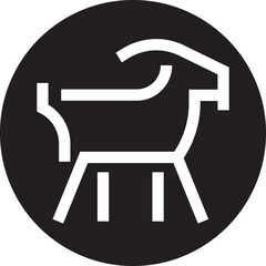 Minimalist Goat Vector Icon Illustration
