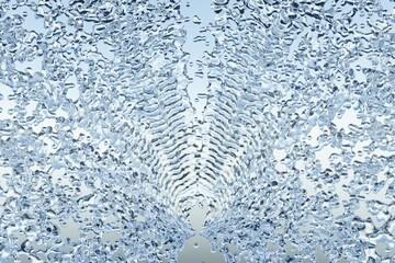 四方に舞う水しぶきの美しさの3Dイラスト